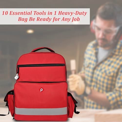 PAHAL 14 Inch Medical First Aid Kit Backpack | Large Nylon Medicine Storage Bag for Emergency, Home, Travel, Car & Veterinary Use | Empty Medical Organizer Bag | Red view 7