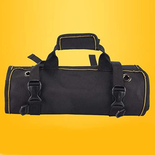 PAHAL Roll Up Tool Bag Organizer Long | Heavy Duty Wrench Roll Pouch with Zipper Compartments | Multipurpose Tool Storage for Electrician, Mechanic & Technician | Portable Tool Holder Black view 4