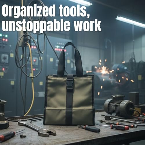 PAHAL Roll Up Tool Bag Organizer | Heavy Duty 5 Pocket Wrench Roll Pouch | Compact Portable Tool Storage Bag for Electrician, Mechanic & Technician | Travel Tool Organizer – Green view 4