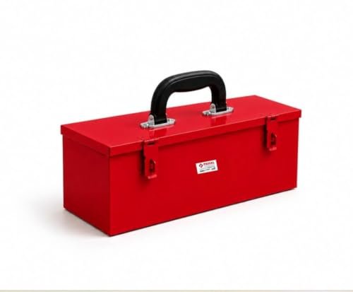 PAHAL 16 Inch Heavy Duty Metal Tool Box with Lockable Lid (Red) view 6