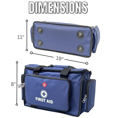 PAHAL 18 Inch Doctor First Aid Bag | Waterproof Medical Emergency Kit | 8 Pockets & 3 Compartments | Trauma, Vaccination & Healthcare Bag for Clinic, Hospital, Home & Industrial Use (Blue) view 2