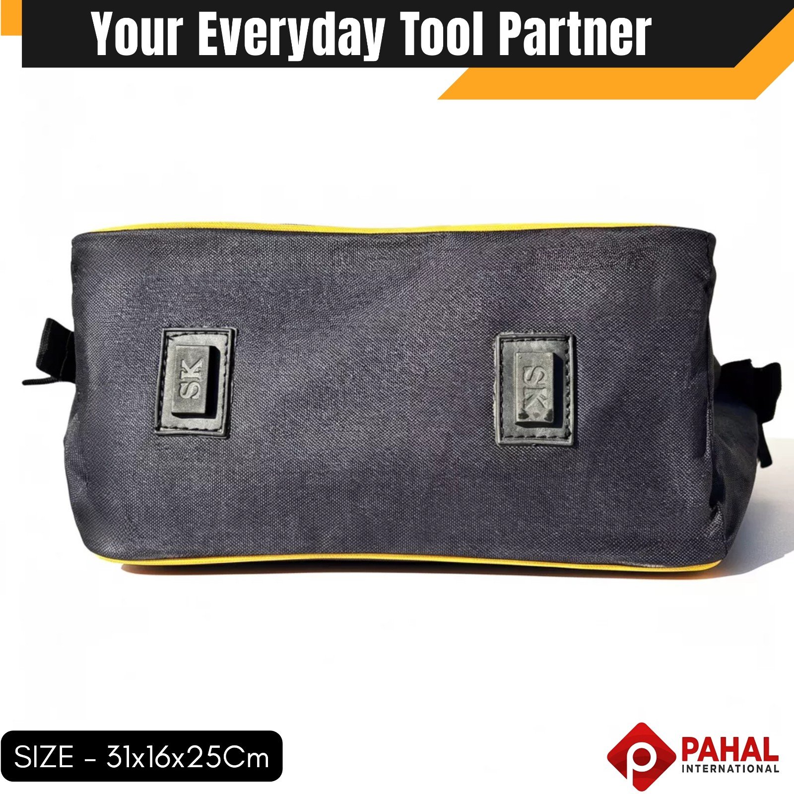 PAHAL Heavy Duty Electrician Tool Bag with Zipper | Durable Fabric Tool Kit Storage Bag with Carry Handles | Professional Tool Organizer for Technician, Carpenter, Mechanic, Plumber – Black view 5