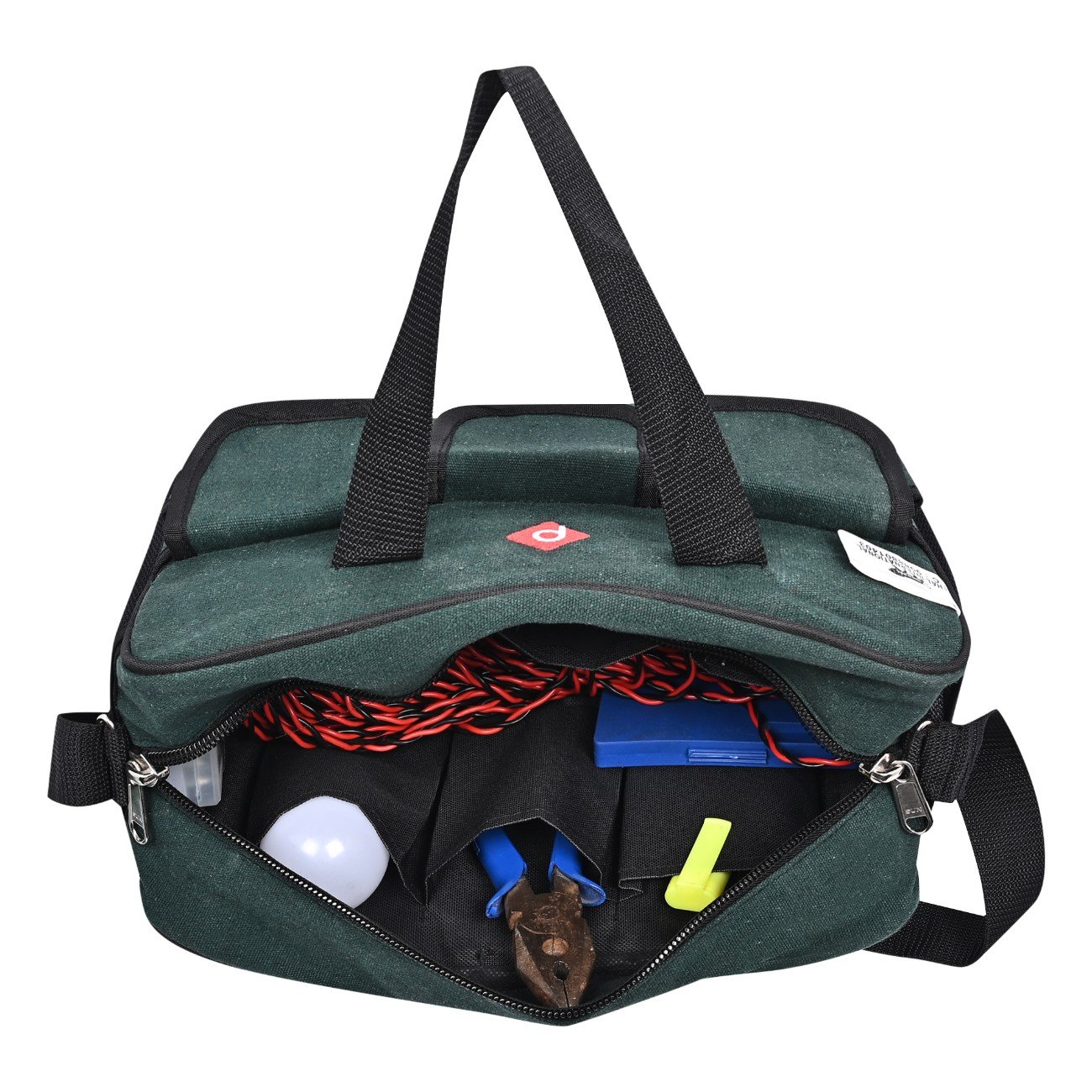 PAHAL Heavy Duty Canvas Tool Bag | Waterproof Tarpaulin Tool Storage Organizer with 16 Pockets | Durable Tool Carry Bag for Electrician, Technician, Plumber & Mechanic view 2