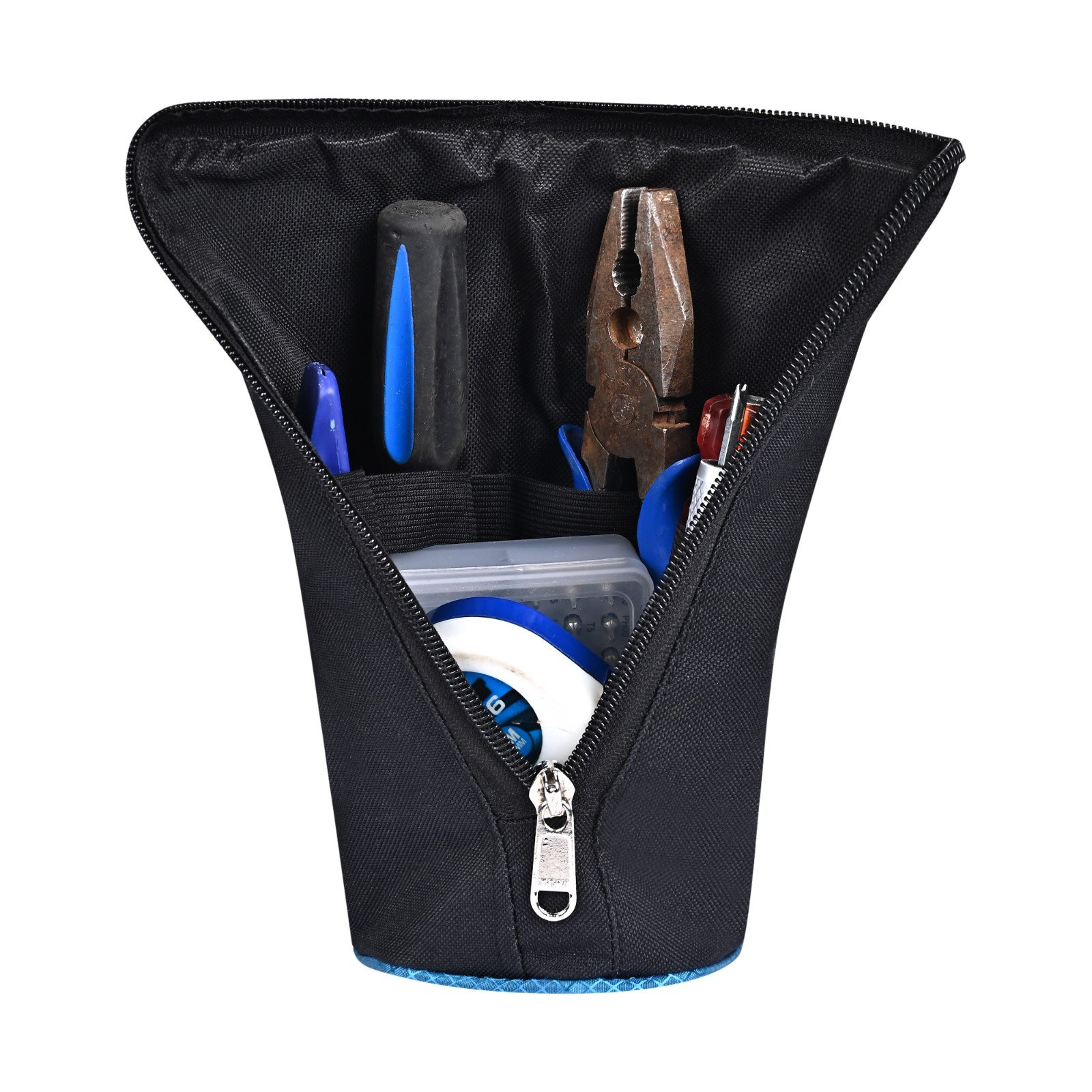 PAHAL Tool Pouch Bag Waterproof Heavy Duty Multipurpose Organizer for Electrician, Painter, Beautician, Office, School, Student, Car & Travel – Universal Utility Storage Kit, Black view 2
